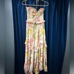 Floral Strapless Maxi Dress